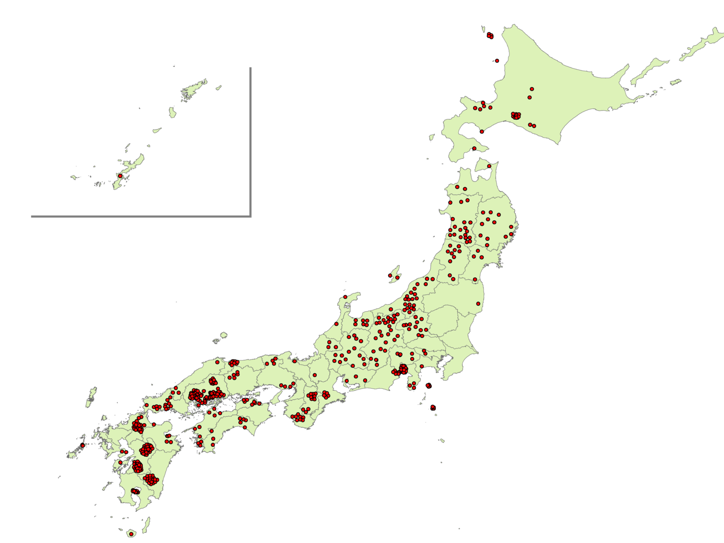Distribution diagram of our construction results